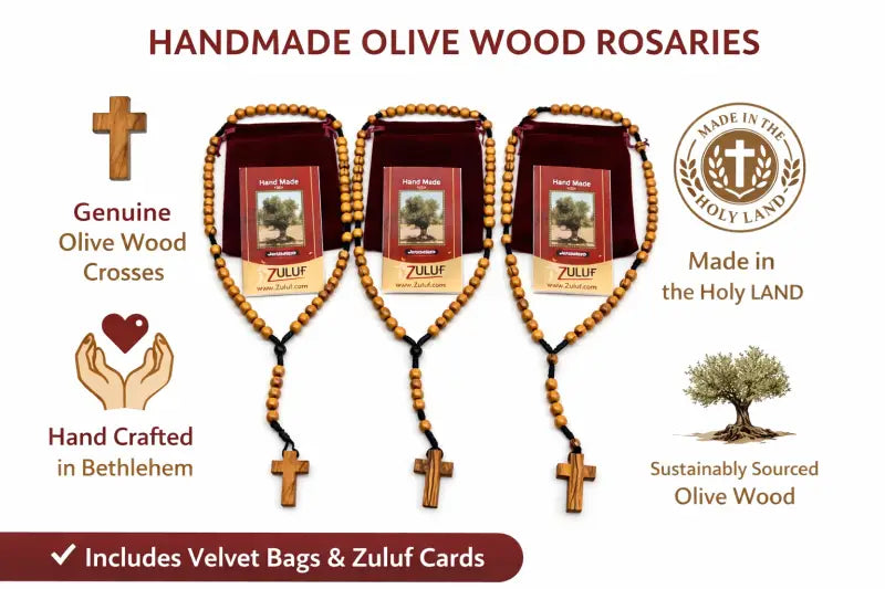Olive wood rosary – handcrafted in bethlehem from holy land trees - rosaries