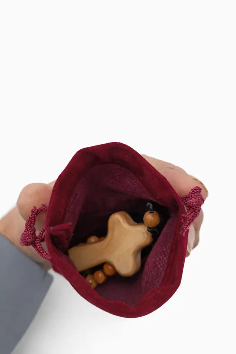 Olive wood rosary handmade in bethlehem – 11” catholic wooden with 33 beads available as 1 piece or set of 3 includes