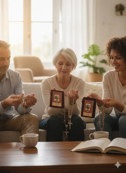 Olive wood rosary with metal crucifix & medals | classic prayer - rosaries