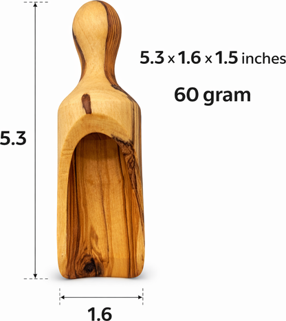 Handmade olive wood spice scoop from Bethlehem lifestyle from Bethlehem Holy Land