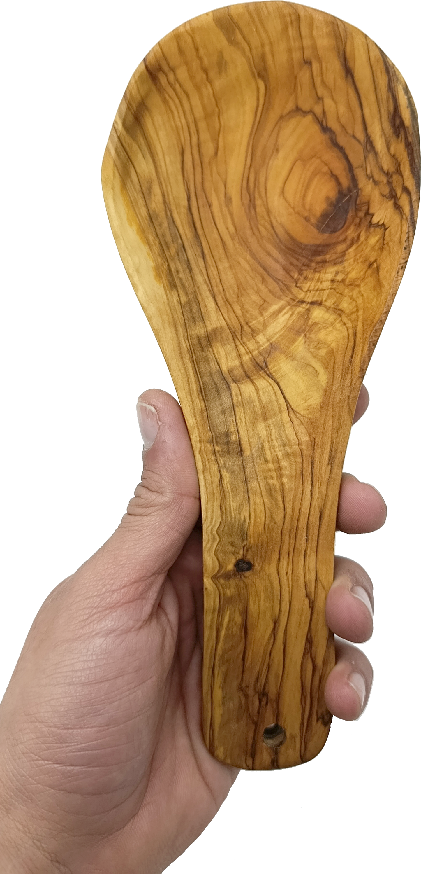 Handmade olive wood spoon rest from Bethlehem detail shot from Bethlehem Holy Land