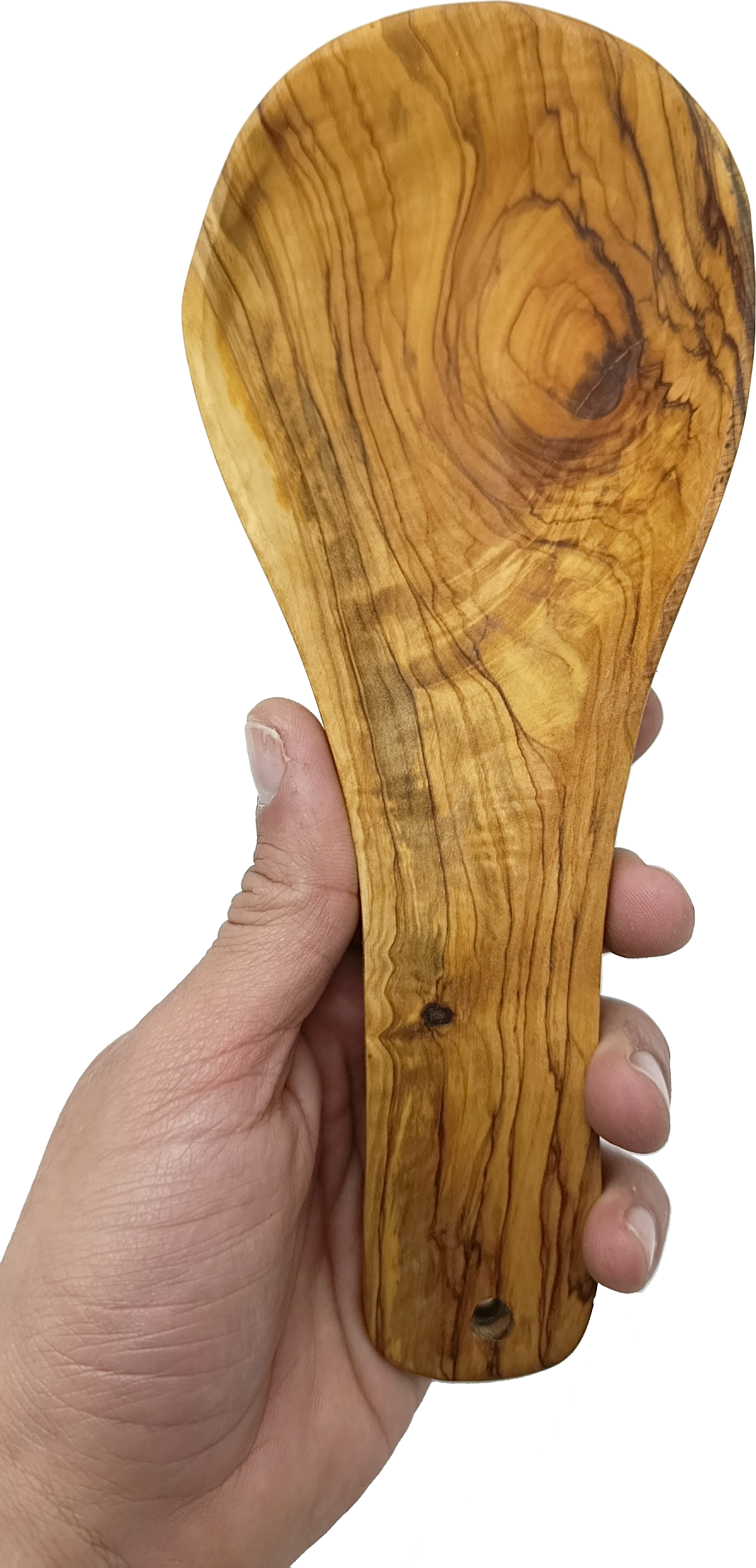 Handmade olive wood spoon rest from Bethlehem detail shot from Bethlehem Holy Land