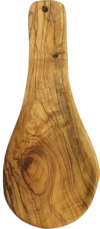 Handmade olive wood spoon rest from Bethlehem grain detail from Bethlehem Holy Land
