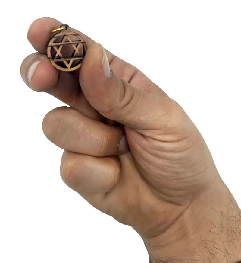 Olive wood star of david charms set 10 - charm