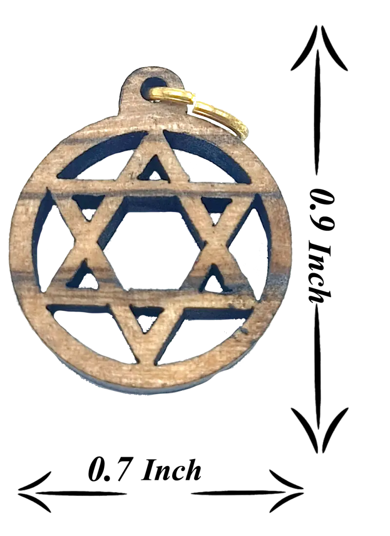 Olive wood star of david charms set 10 - charm