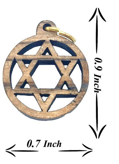 Olive wood star of david charms set 10 - charm