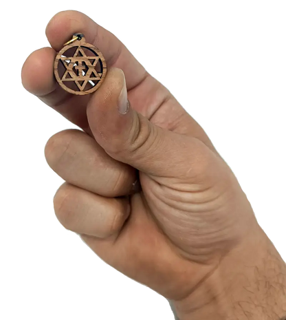 Olive wood star of david with cross charms faith unity set
