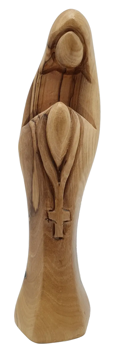 Praying virgin mary olive wood carving statue from bethlehem 8 inch
