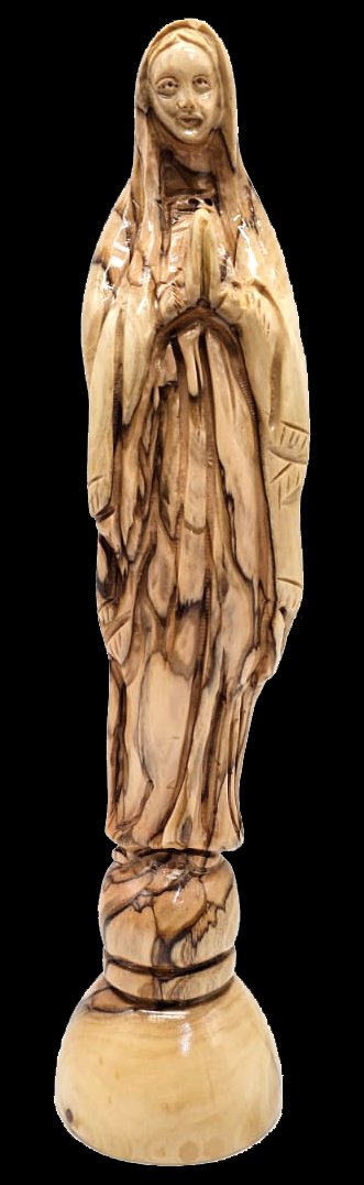 Praying Virgin Mary Statue - Hand - Carved Olive Wood from the Holy Land | Perfect Religious Gift & Home Decor - Zuluf