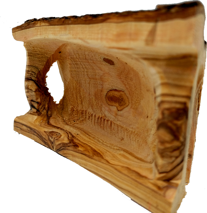 Hand-Carved Olive Wood Mini Tabletop Cave Stable Nativity from Bethlehem