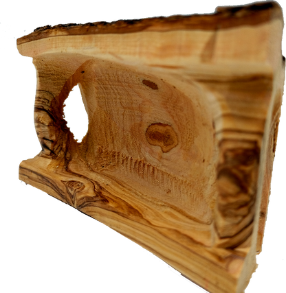 Hand-Carved Olive Wood Mini Tabletop Cave Stable Nativity from Bethlehem