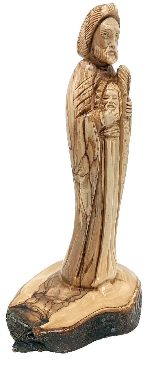 Saint jude statue handmade olive wood from the holy land - figures