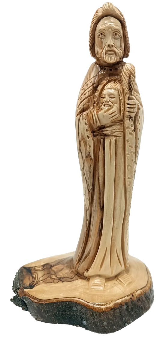 Saint jude statue handmade olive wood from the holy land - figures
