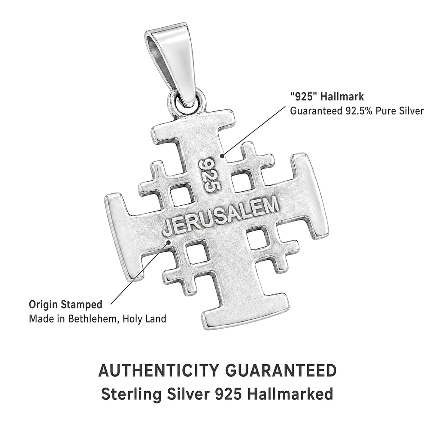 silver jerusalem cross pendant 4 bethlehem