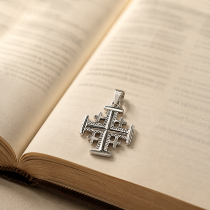 silver jerusalem cross pendant 5 bethlehem
