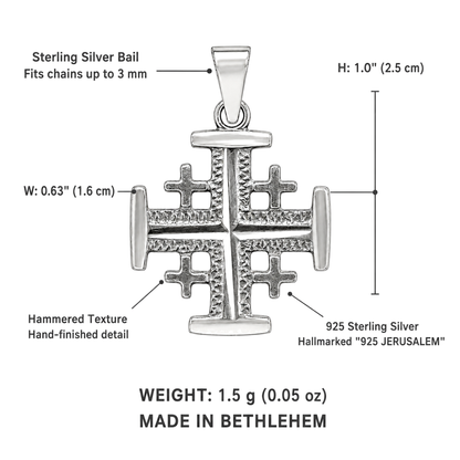 silver jerusalem cross pendant 2 bethlehem