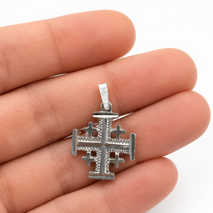 silver jerusalem cross pendant 3 bethlehem