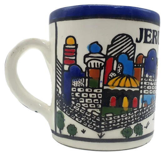 Small handmade ceramic tea mug hebron pottery from palestine