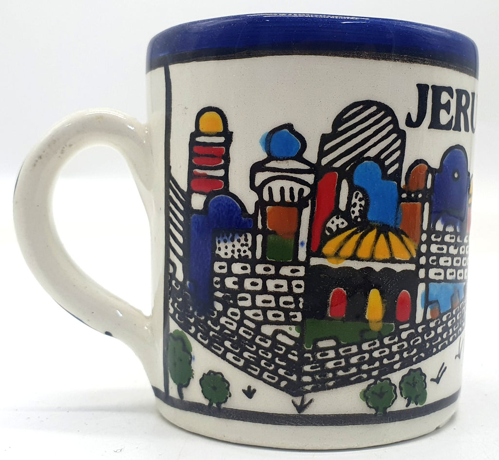 Small Handmade Ceramic Tea Mug - High - Quality Hebron Pottery | Authentic Artisan Mug from Palestine - Zuluf