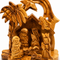 Hand Carved Small Nativity Scene, Olive Wood Nativity Set with Stable from Bethlehem, 5.4 inch