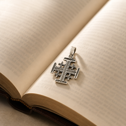 small silver jerusalem cross pendant 4 bethlehem