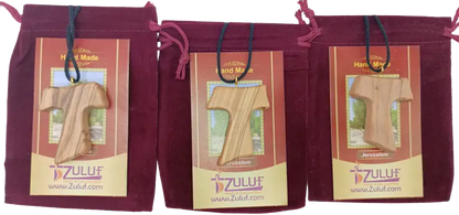 ✝️ tau cross charm necklace – handcrafted olive wood from bethlehem | 1.8x1.7 inches | spiritual symbol of peace &