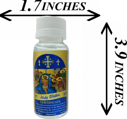 Certified Holy Water from the Jordan River – 3.9" Bottle (75g) | Blessed in Bethlehem, Jerusalem & Nazareth
