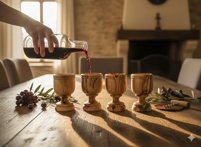 Handcrafted Olive Wood Cup from Bethlehem | Handmade Holy Land Wooden small Cup by Zuluf