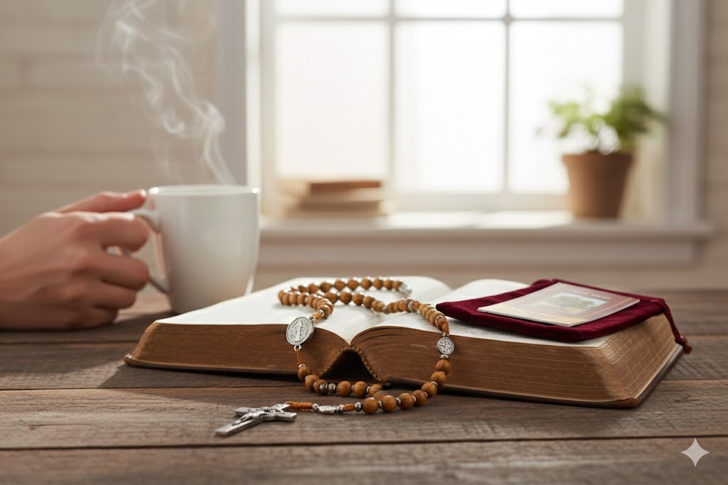 Olive Wood Rosary with Metal Crucifix & Medals | Classic Prayer Rosary
