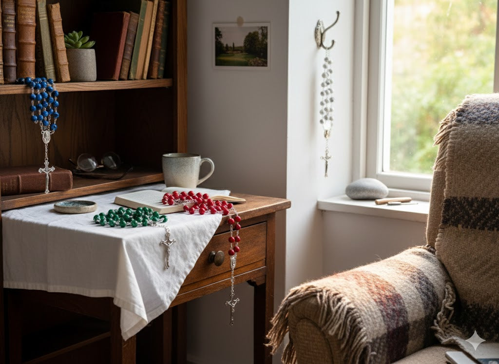 Catholic Prayer Rosary with Stone Beads – Choose Your Color