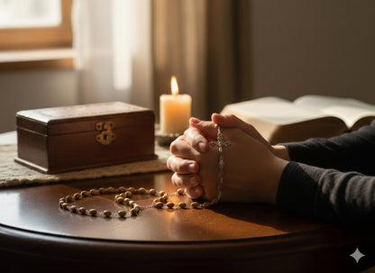 Rosary Set – 12 Pieces with Individual Plastic Cases | 60 cm Prayer Beads