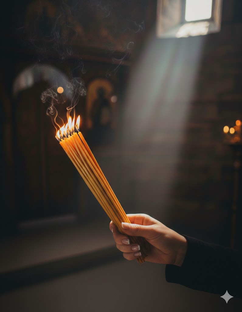 Holy Land Beeswax Prayer Candles (3-Pack) – 9.6" Long | Handmade in Jerusalem | 300g Total Weight