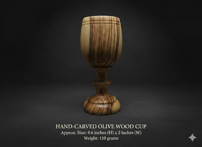 Handmade Olive Wood Medium Cup from Bethlehem | Holy Land Wooden Chalice