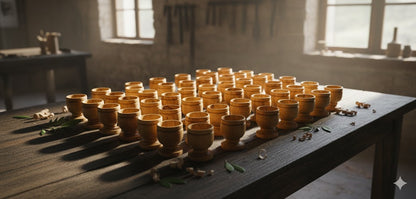 Handcrafted Olive Wood Cup from Bethlehem | Small Wooden Communion or Prayer mini Cup | Holy Land Artisan Craft | 1.57" x 1.38"
