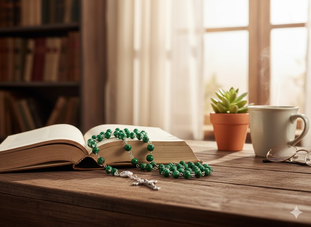 Catholic Prayer Rosary with Stone Beads – Choose Your Color