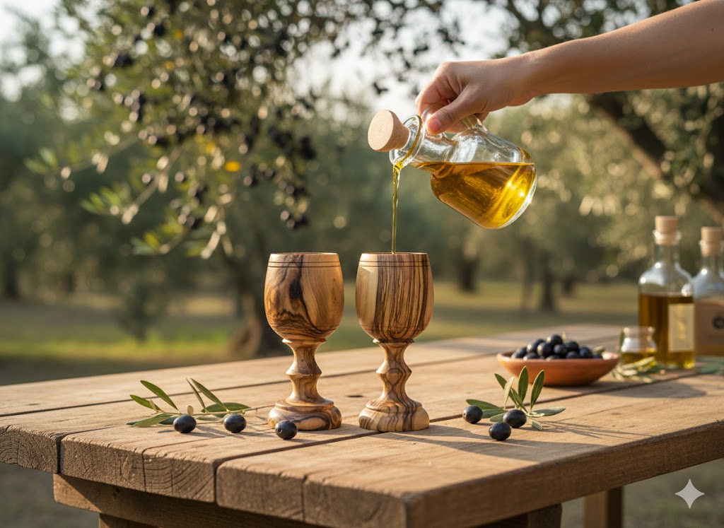 Handmade Olive Wood Medium Cup from Bethlehem | Holy Land Wooden Chalice