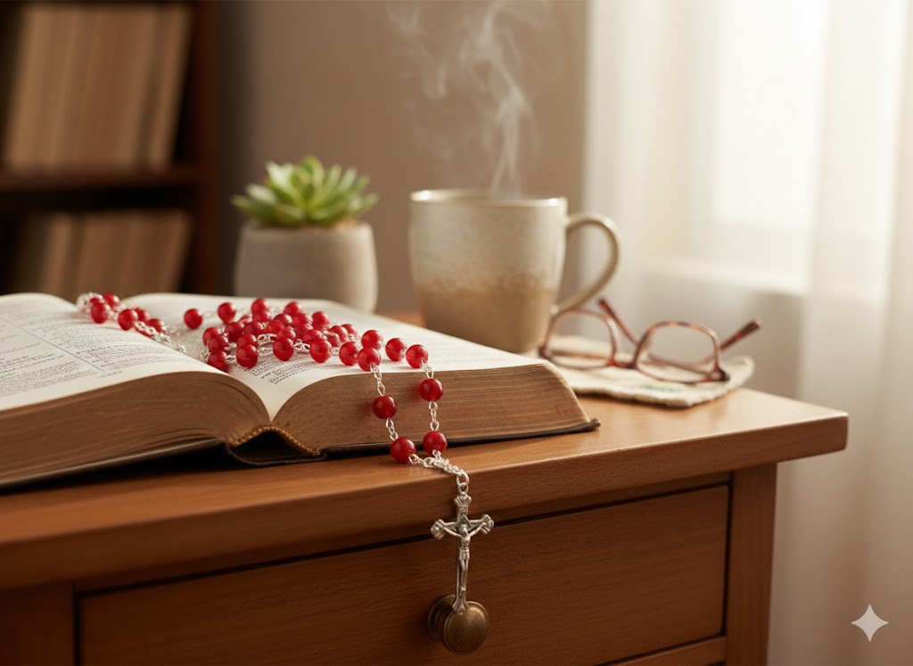 Catholic Prayer Rosary with Stone Beads – Choose Your Color