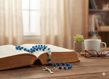 Catholic Prayer Rosary with Stone Beads – Choose Your Color