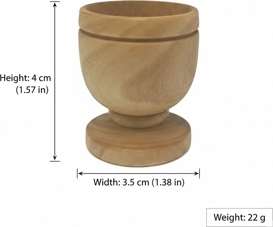 Handcrafted Olive Wood Cup from Bethlehem | Small Wooden Communion or Prayer mini Cup | Holy Land Artisan Craft | 1.57" x 1.38"