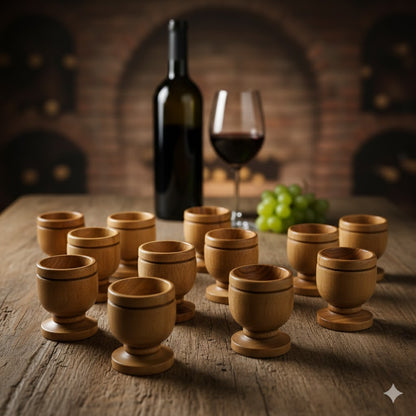 Handcrafted Olive Wood Cup from Bethlehem | Small Wooden Communion or Prayer mini Cup | Holy Land Artisan Craft | 1.57" x 1.38"