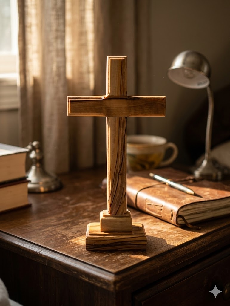 Handmade Olive Wood Cross from Bethlehem – Christian Cross Decor, Holy Land Gift – 6.1" 7.5" 9.25" 11.2" Sizes