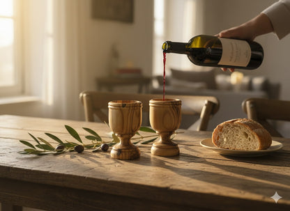Handcrafted Olive Wood Cup from Bethlehem | Handmade Holy Land Wooden small Cup by Zuluf