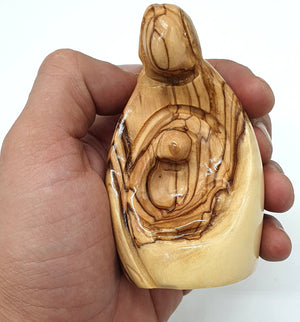 Very Small Wooden Carving of the Holy Family - Joseph, Virgin Mary & Jesus, Ideal Religious Gift, Housewarming & New Home Decor - Zuluf