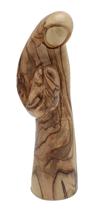Virgin mary and baby jesus olivewood statue handcrafted by zuluf