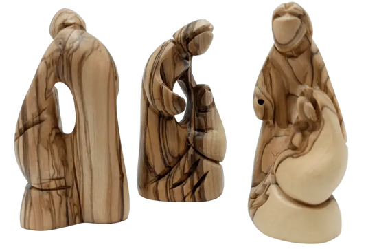 Wooden holy family olive wood nativity from the land bethlehem