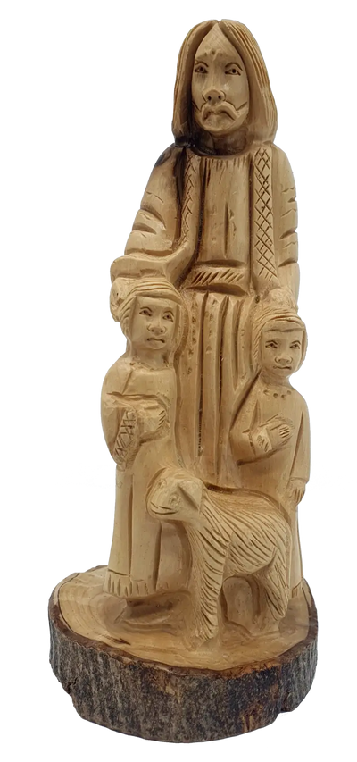 Zuluf handcrafted olive wood good shepherd statue 8.5 inch