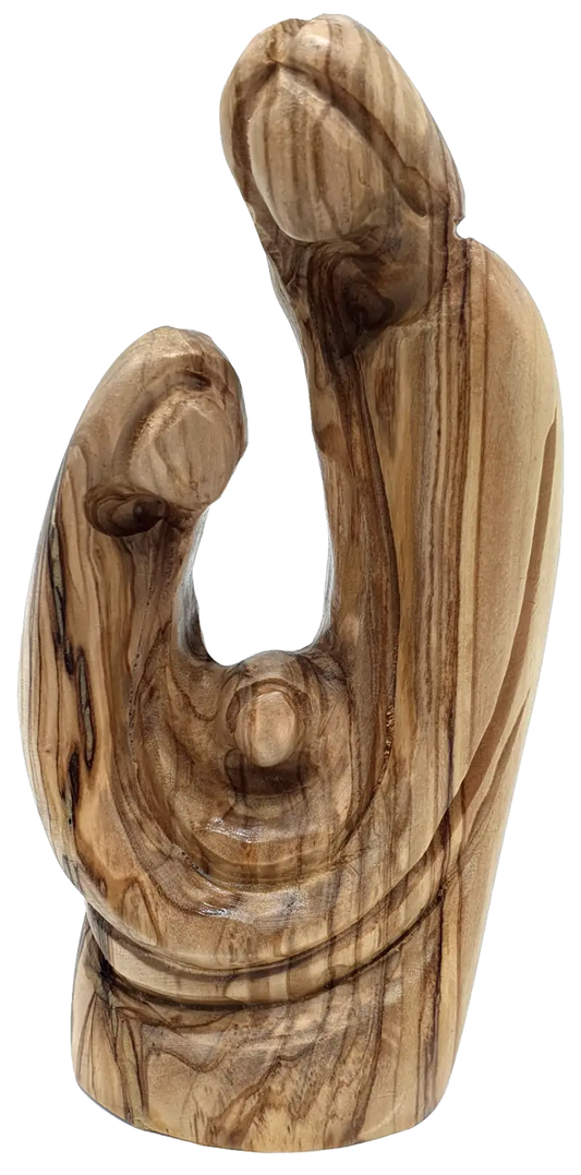 Zuluf holy family statue olive wood nativity scene decor