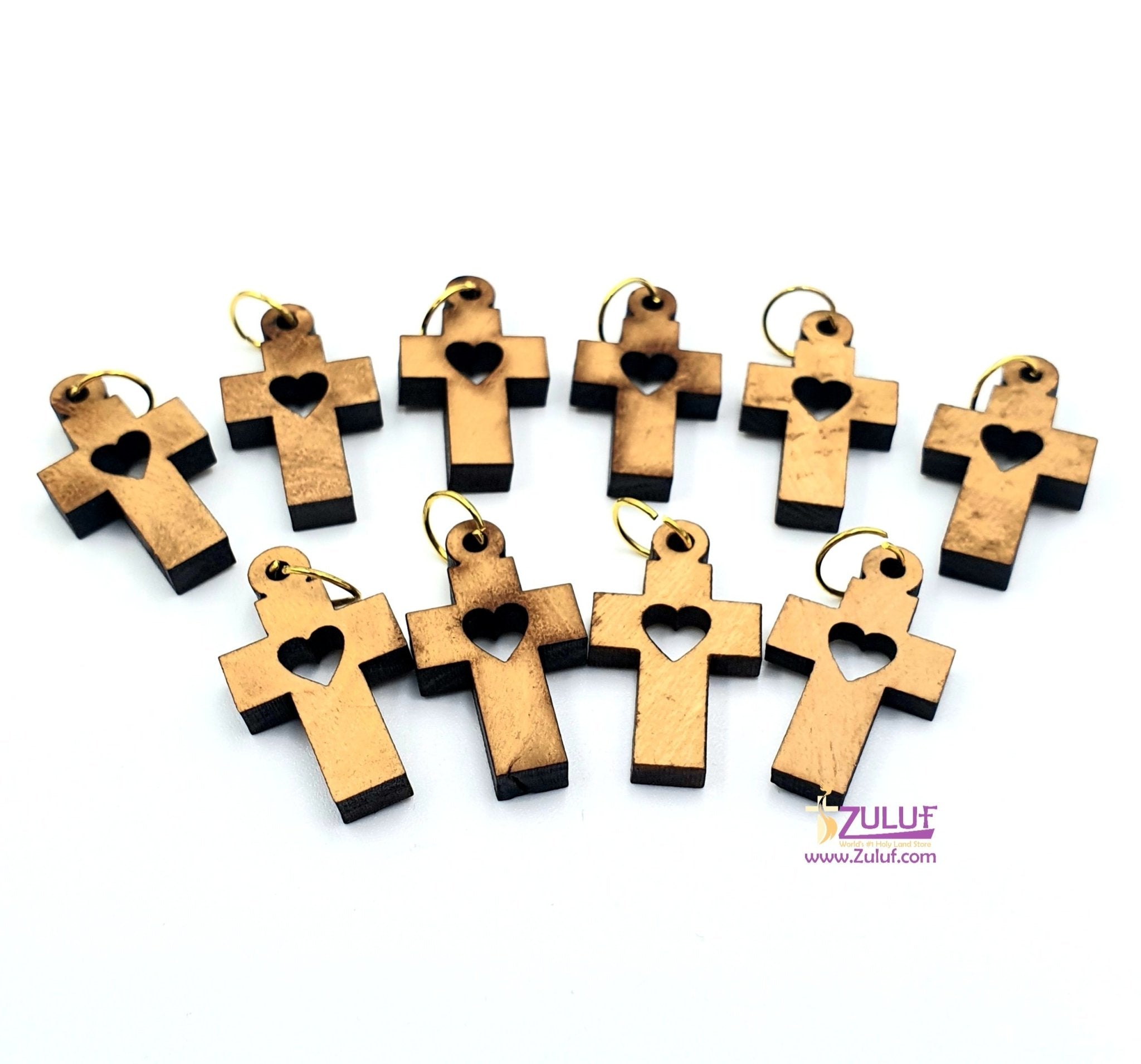 10 Olive Wood Crosses Bracelet Supplies Pen229 – Zuluf
