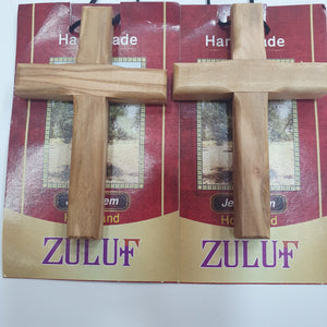 2 Hand Made Olive Wood Crosses by Zuluf PEN206 - Zuluf