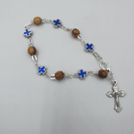 Mix Olive wood and metallic blue crosses with main cross BRA051 - Zuluf